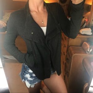 Grey Cotton Moto Jacket 🔥